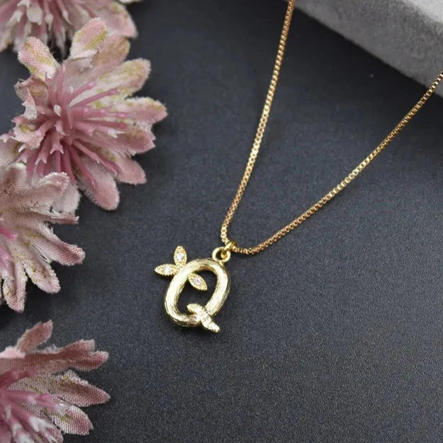 Floral Alphabet Pendant Chain
