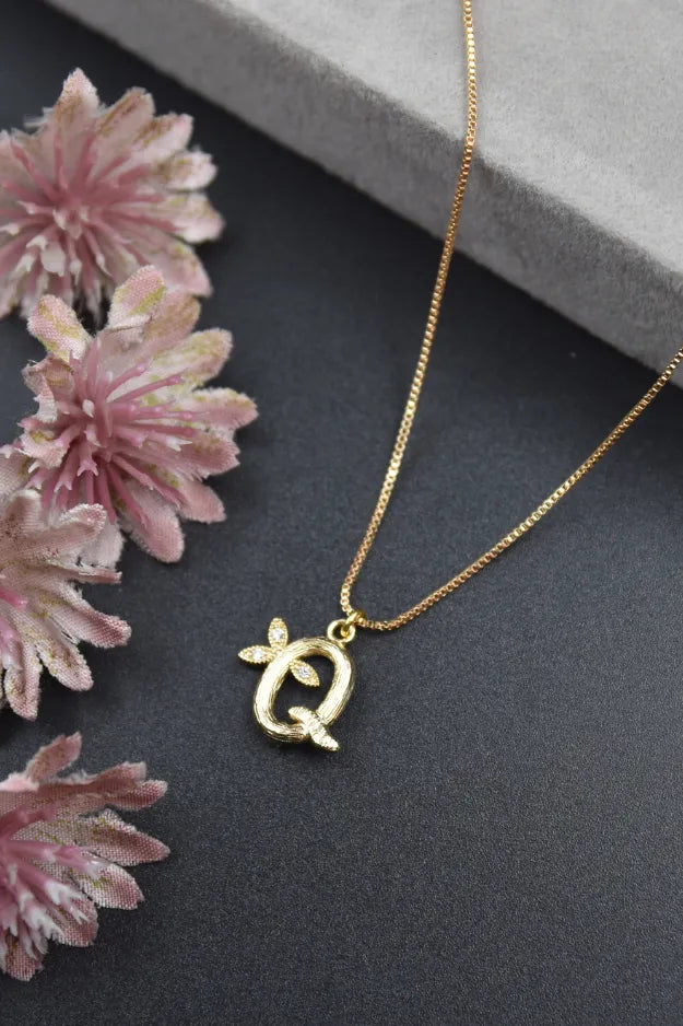 Floral Alphabet Pendant Chain
