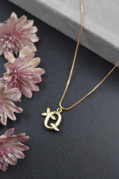 Floral Alphabet Pendant Chain