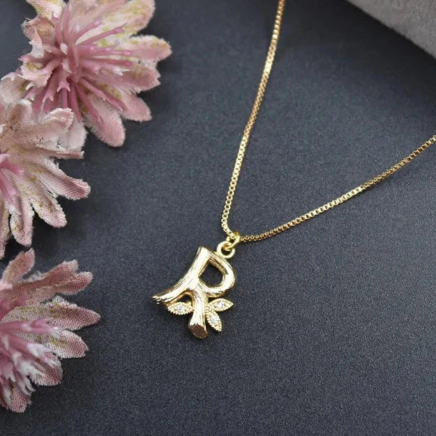 Floral Alphabet Pendant Chain