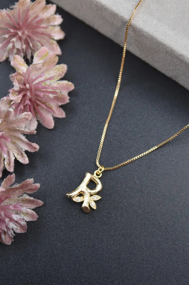 Floral Alphabet Pendant Chain
