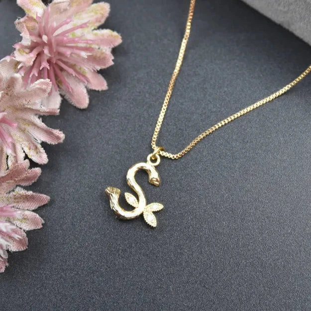 Floral Alphabet Pendant Chain