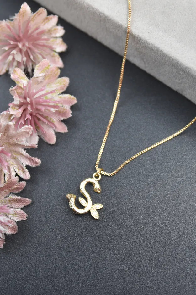 Floral Alphabet Pendant Chain