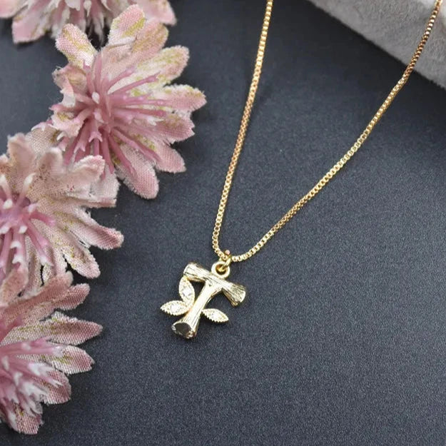 Floral Alphabet Pendant Chain