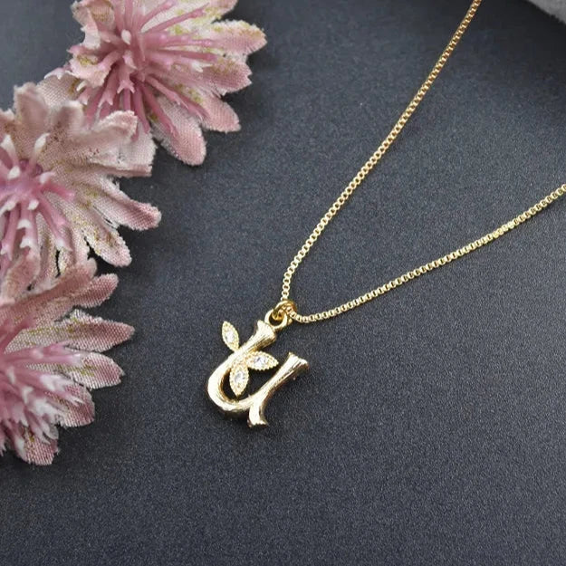 Floral Alphabet Pendant Chain