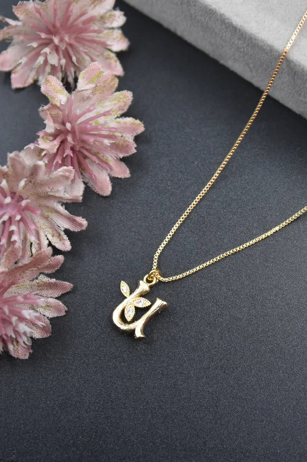 Floral Alphabet Pendant Chain