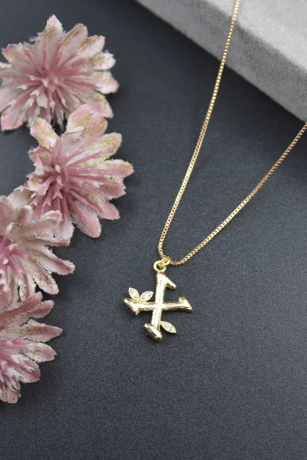 Floral Alphabet Pendant Chain