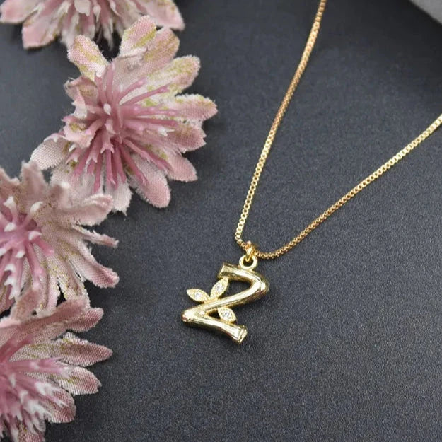 Floral Alphabet Pendant Chain