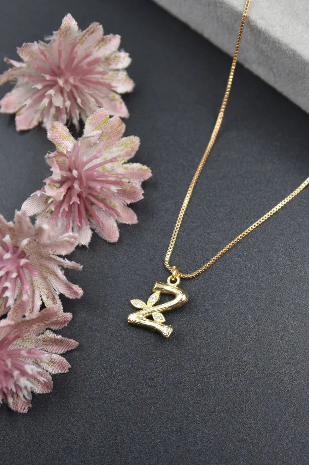 Floral Alphabet Pendant Chain