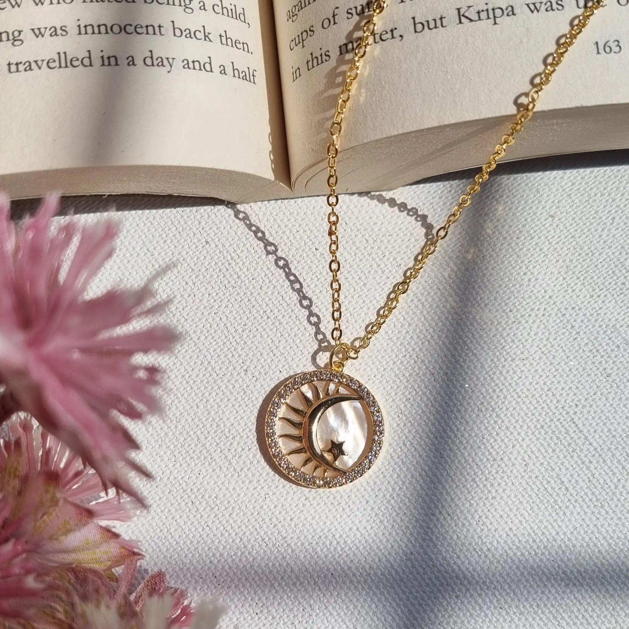 Flaming Moon Pendant Chain