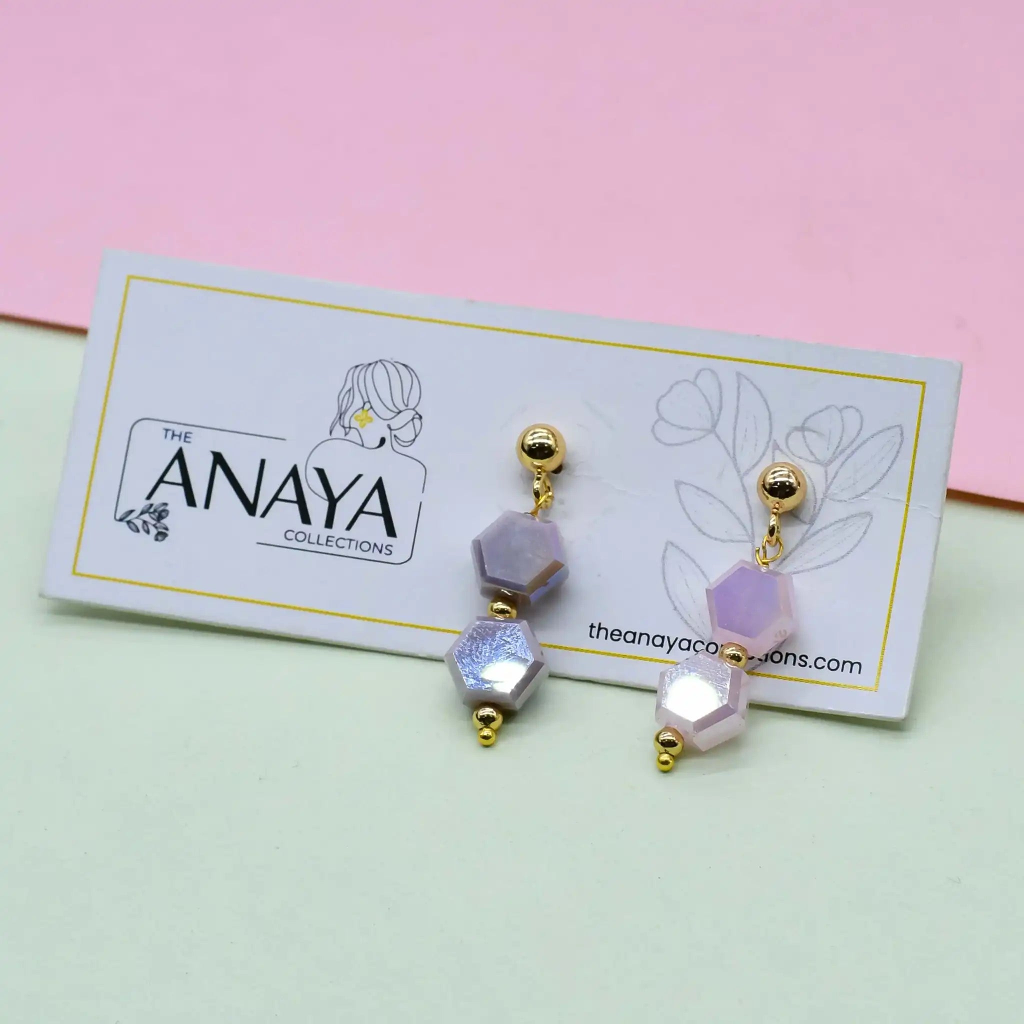 Flat Hexagon Dainty Earrings
