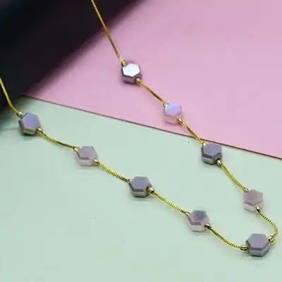 Flat Hexagon Dainty Necklace