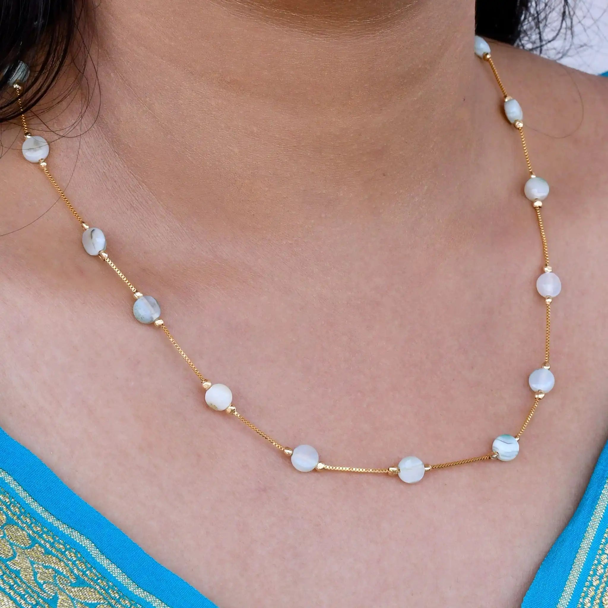 Flat Round Dainty Necklace