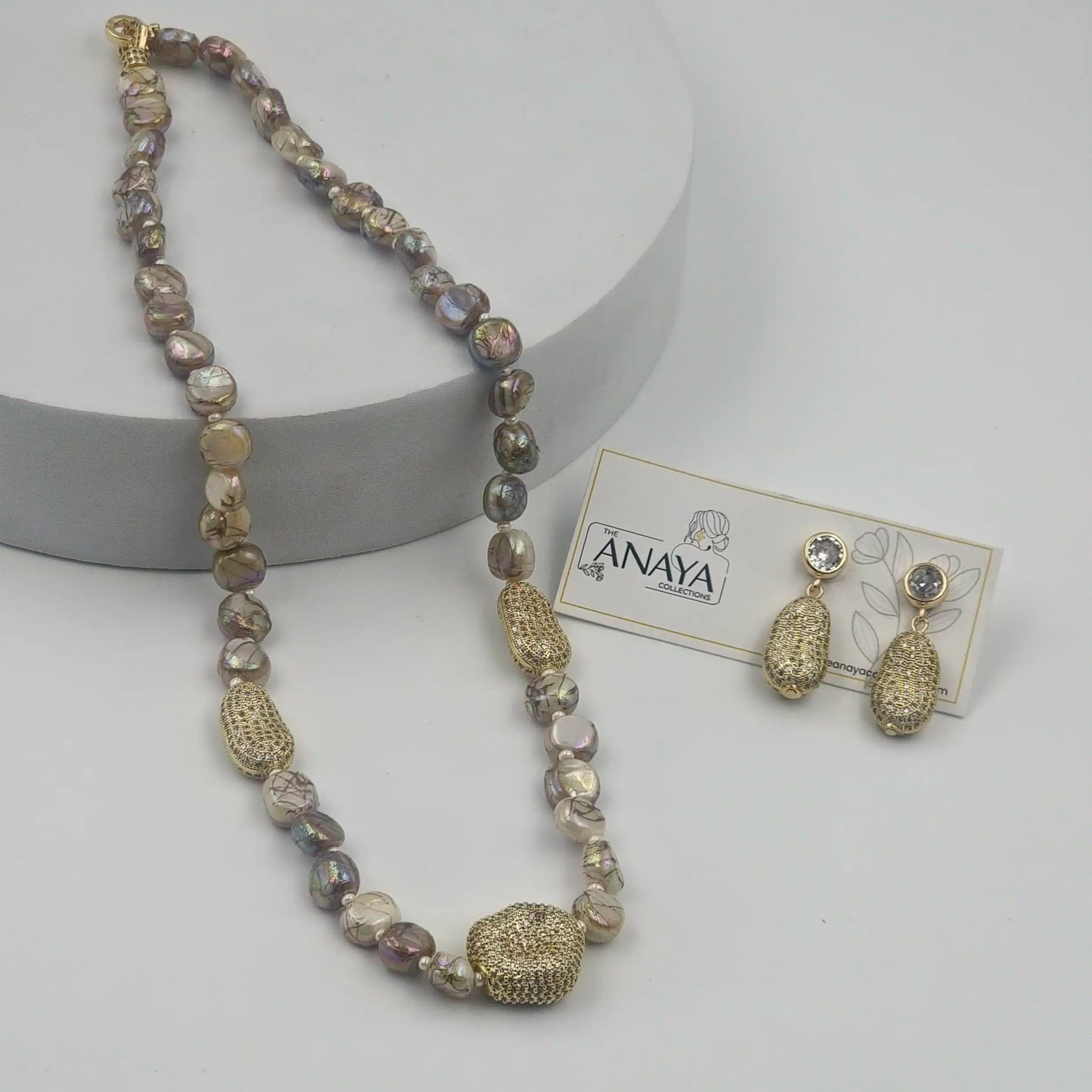 Celeste Shore Elegance Luxury Shell Pearl Necklace Set