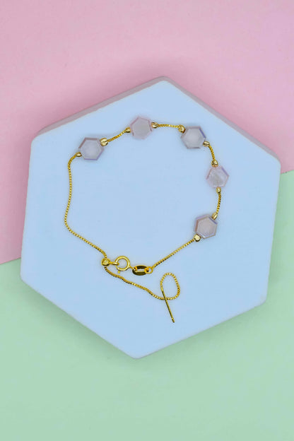 Flat Hexagon Dainty Bracelet