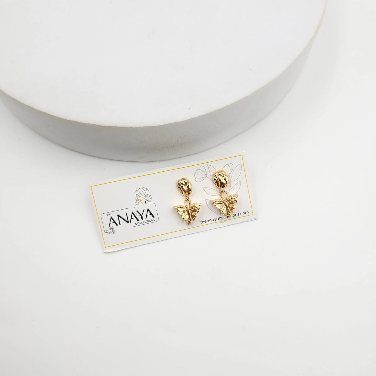 Golden Butterfly Dainty Earrings