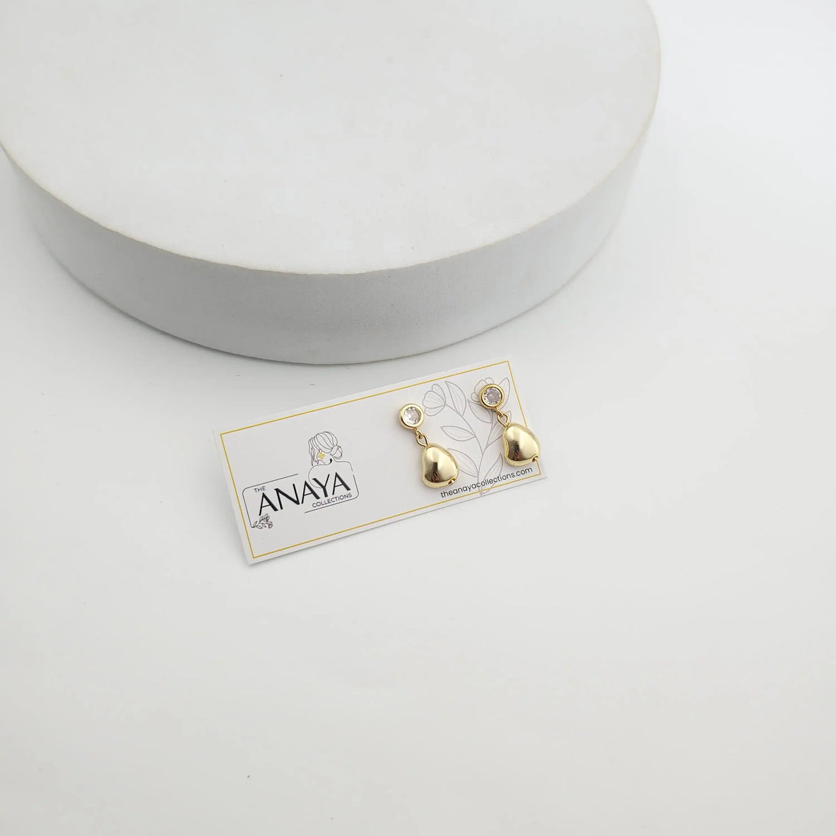 Golden Pebble Dainty Earrings