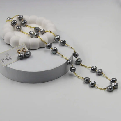 Uncut Shell Pearl Long Set