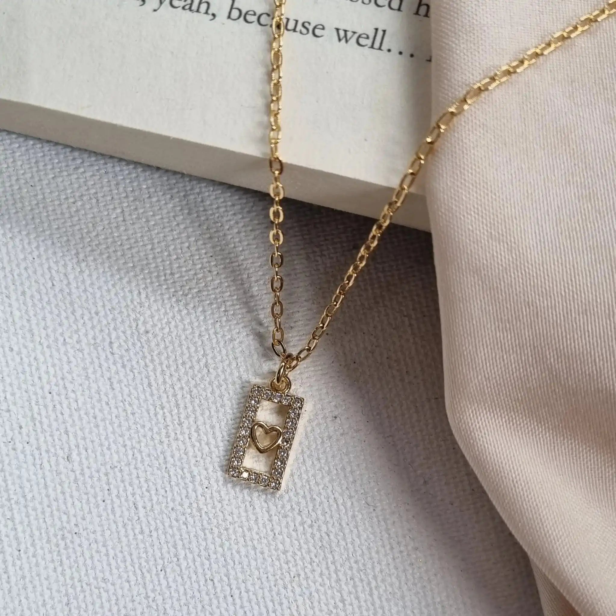 Heart in a Box Pendant Chain