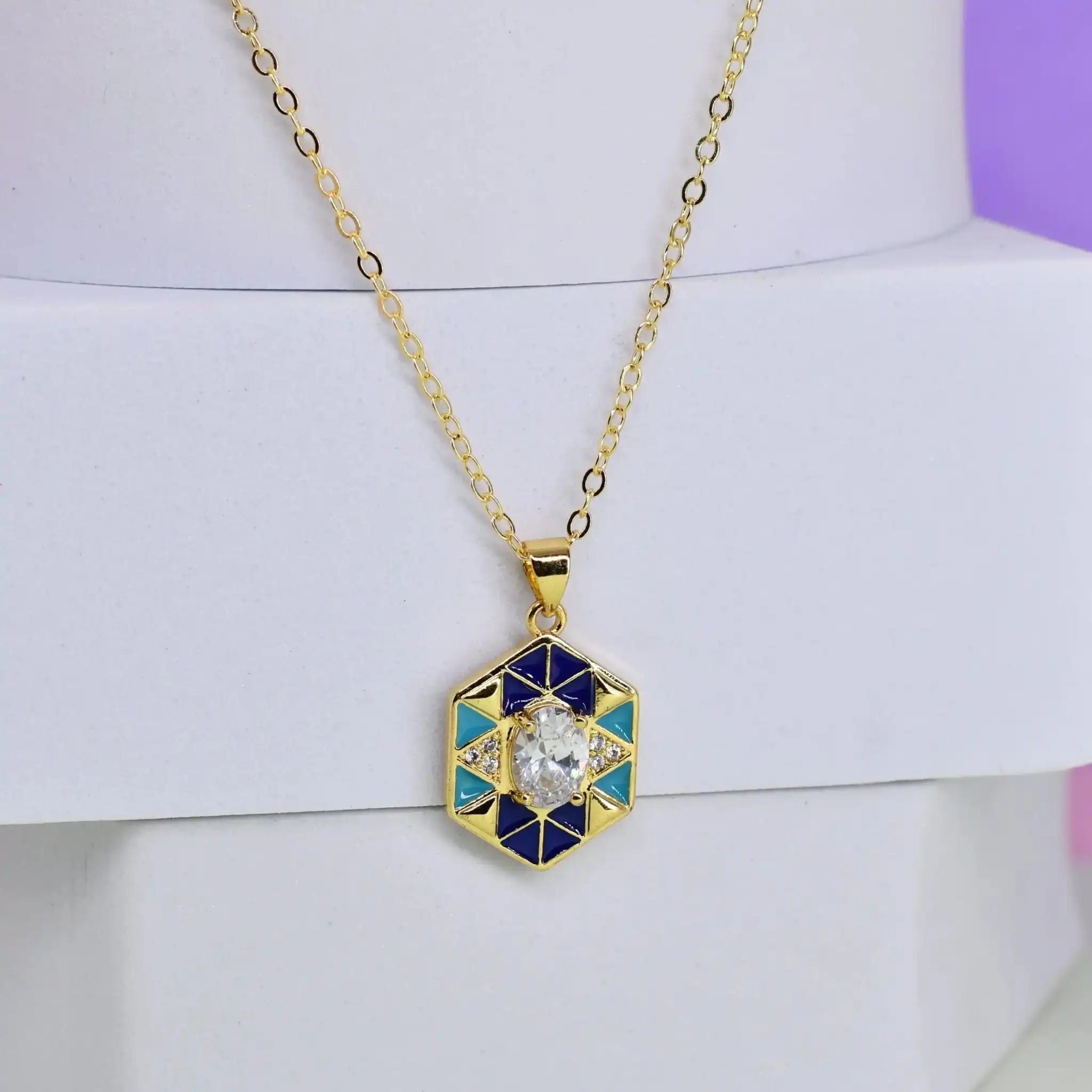 Hexagon Pendant Chain