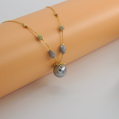 Shell Pearl Delight Dainty Necklace