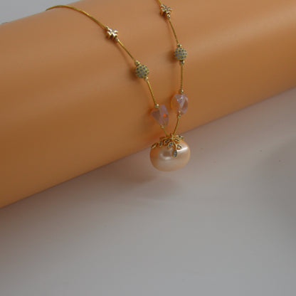 Shell Pearl Delight Dainty Necklace