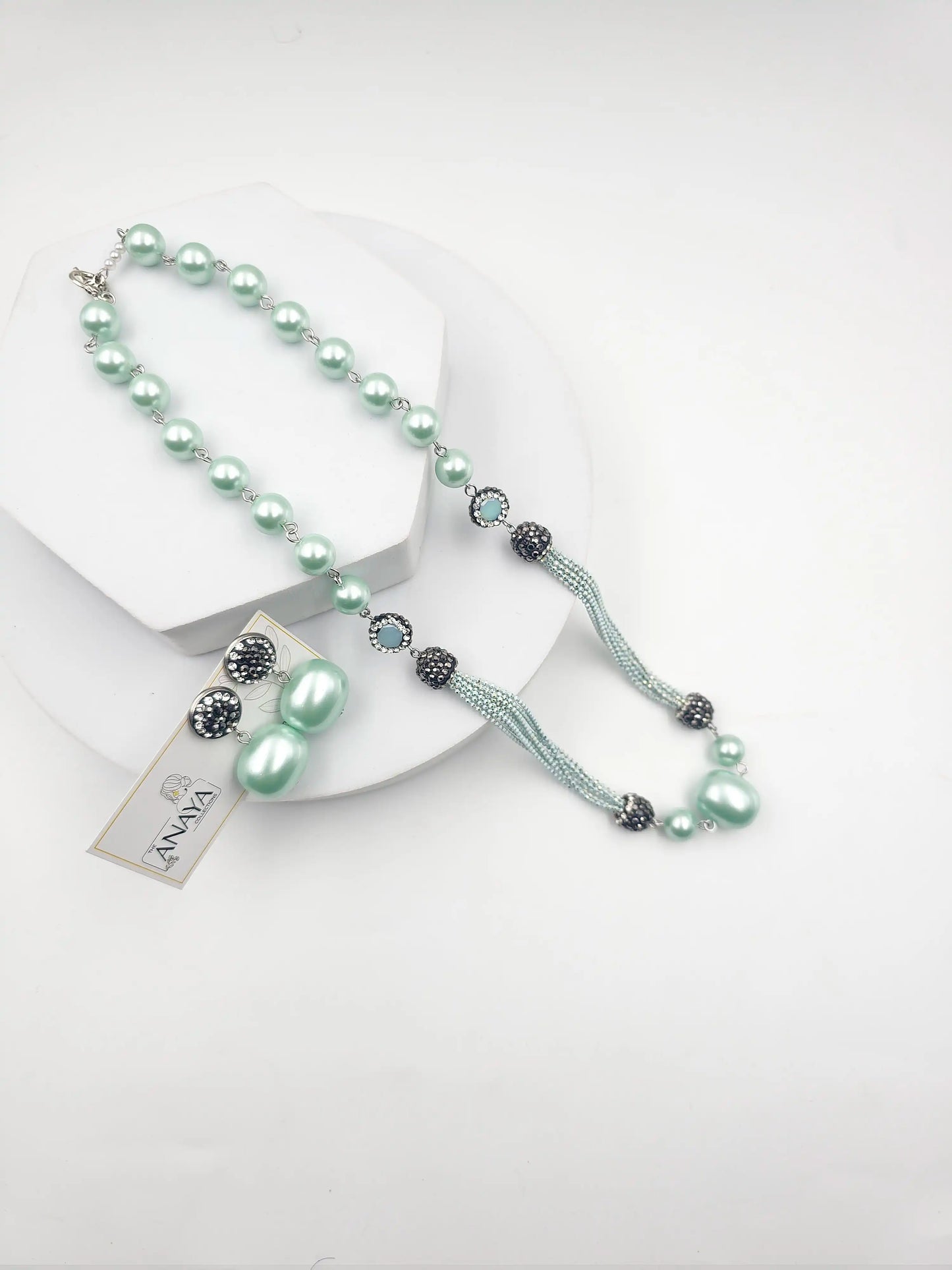 Italian Marcasite Shell Pearl Set