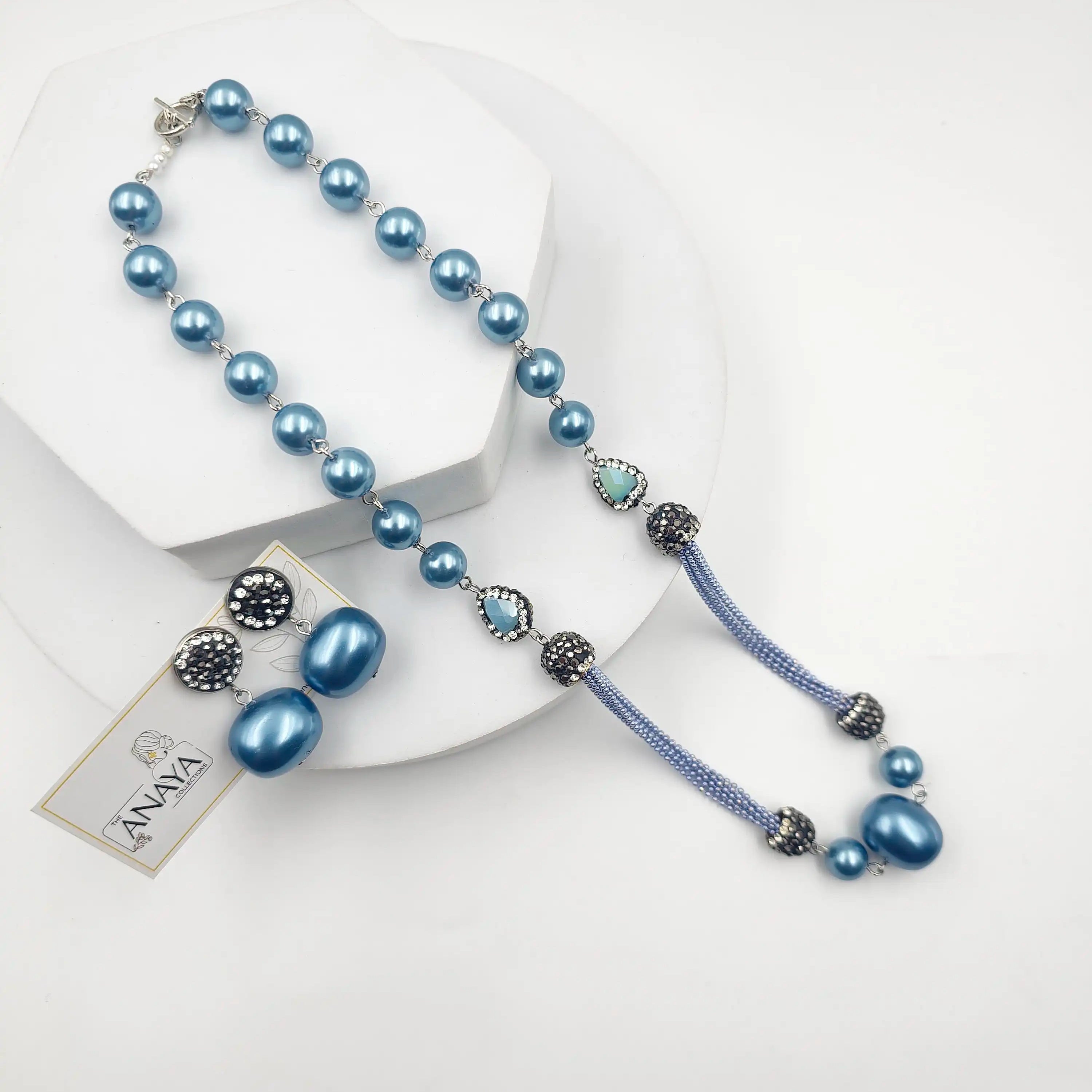 Italian Marcasite Shell Pearl Set