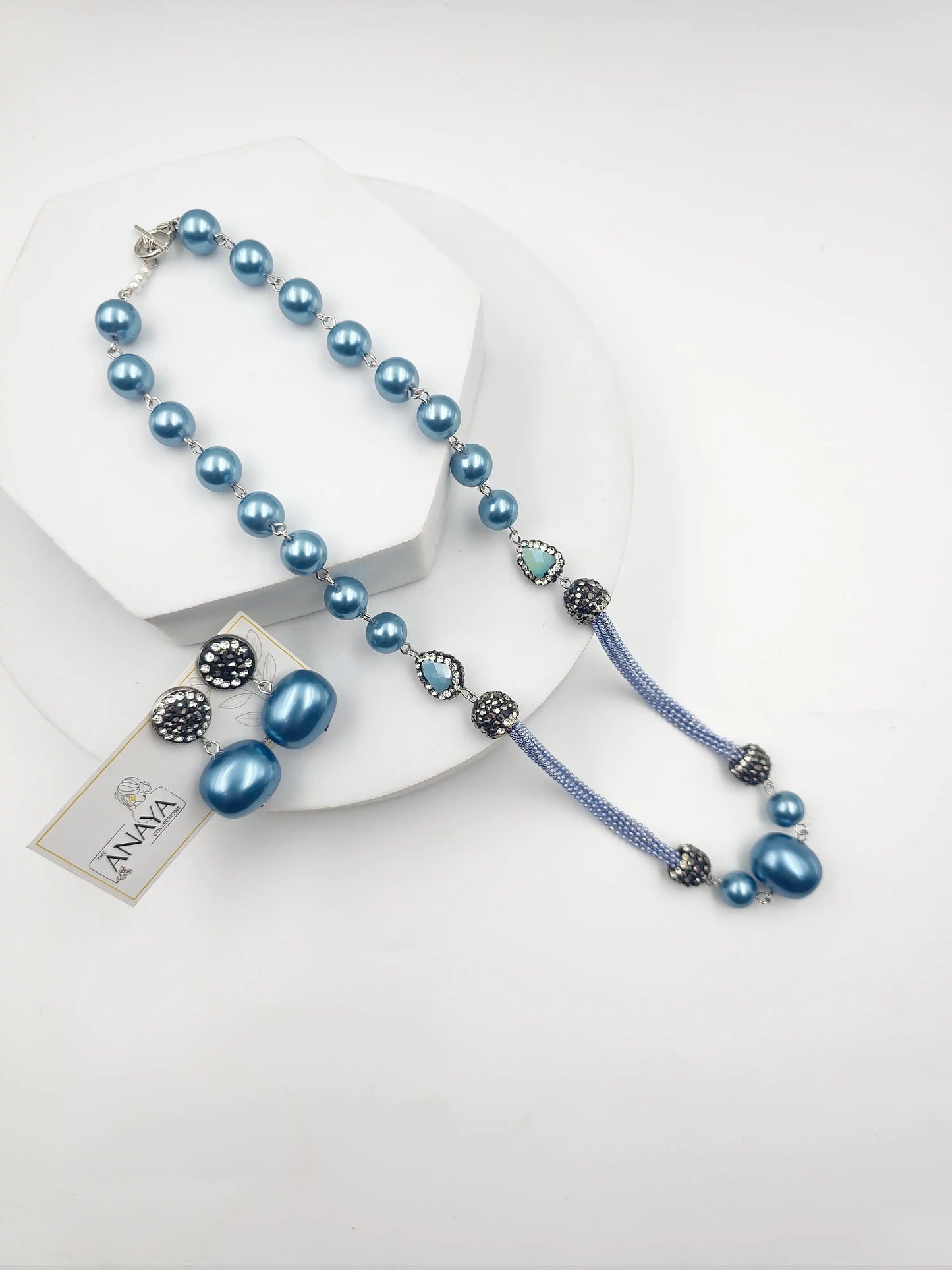 Italian Marcasite Shell Pearl Set