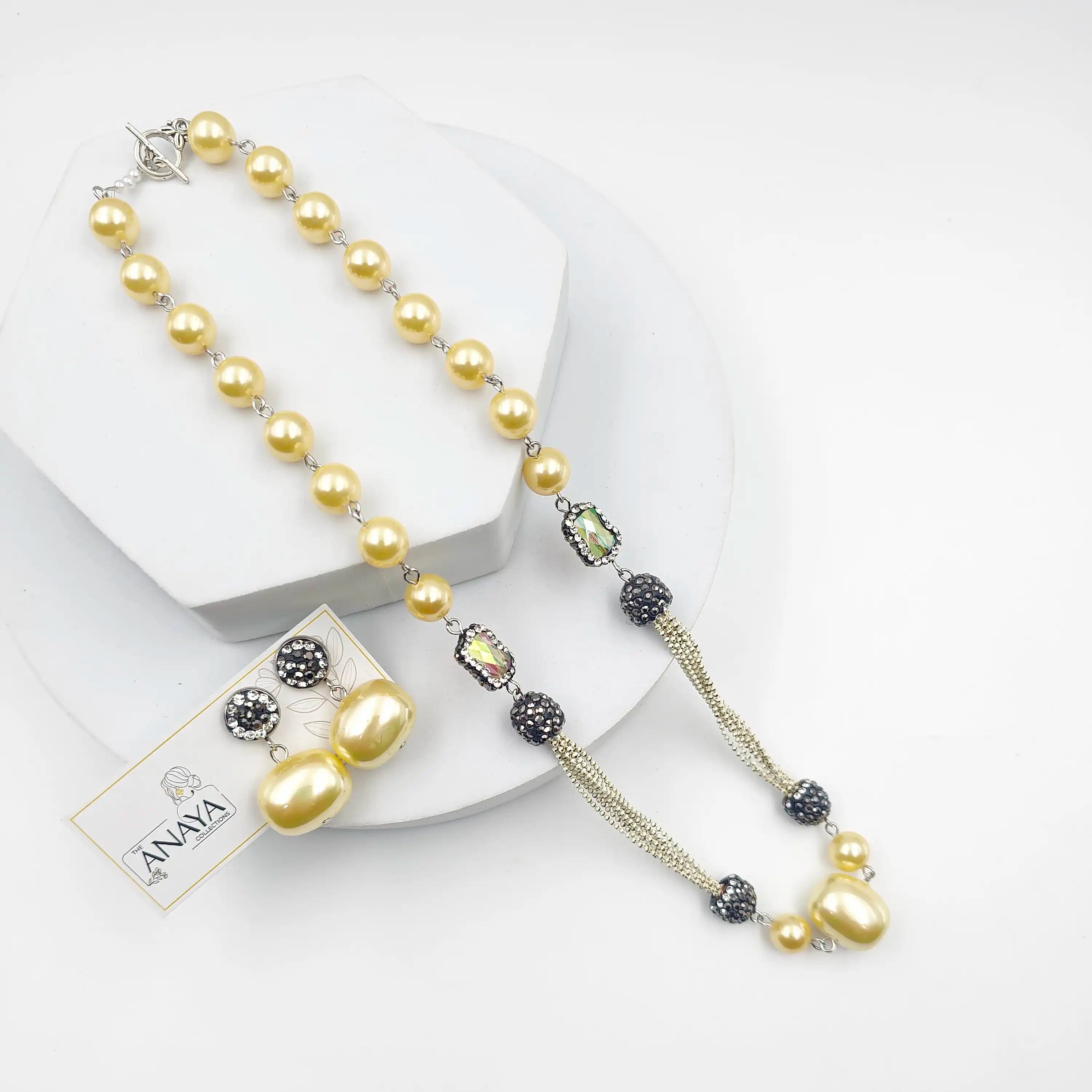 Italian Marcasite Shell Pearl Set