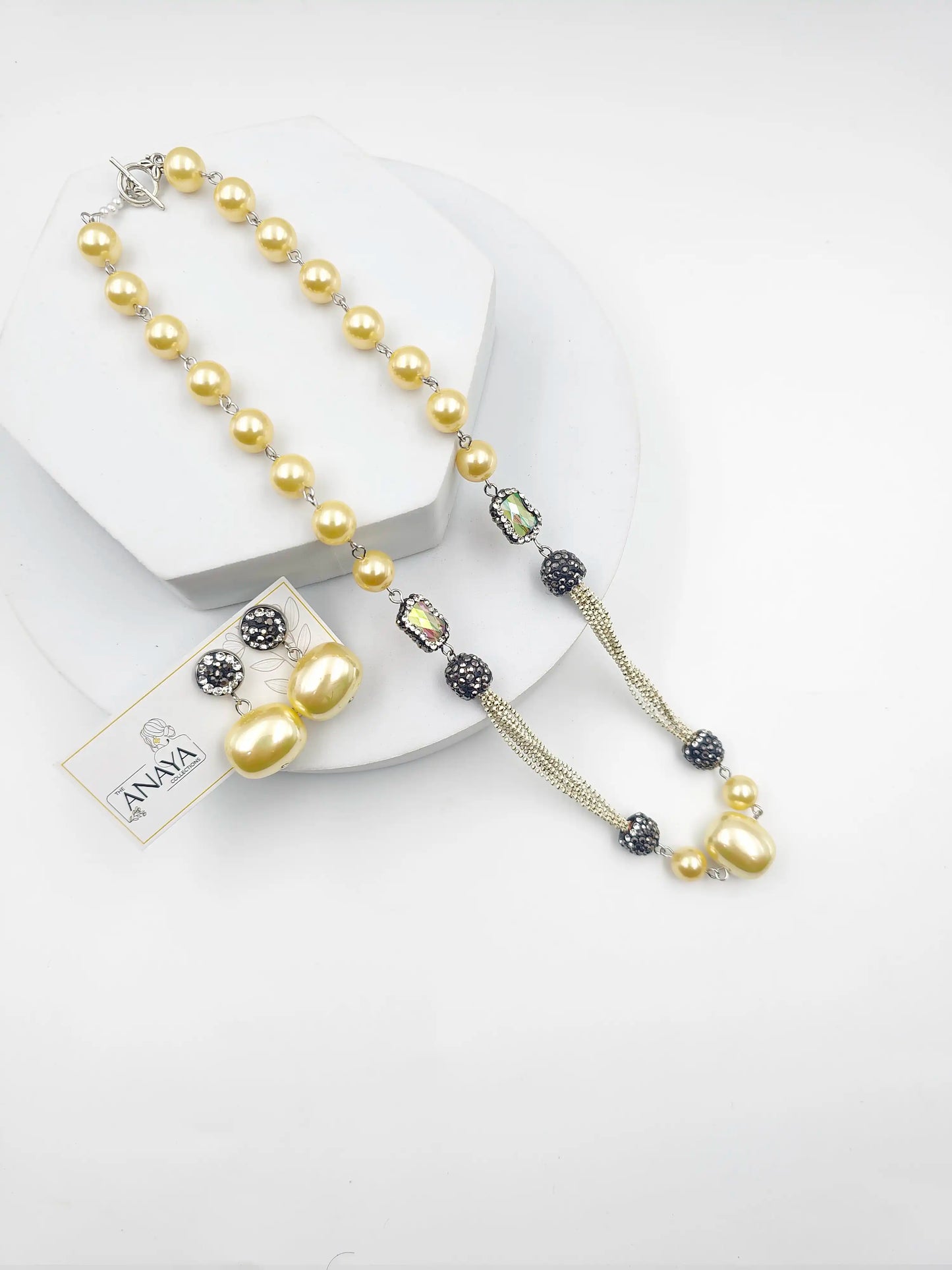 Italian Marcasite Shell Pearl Set