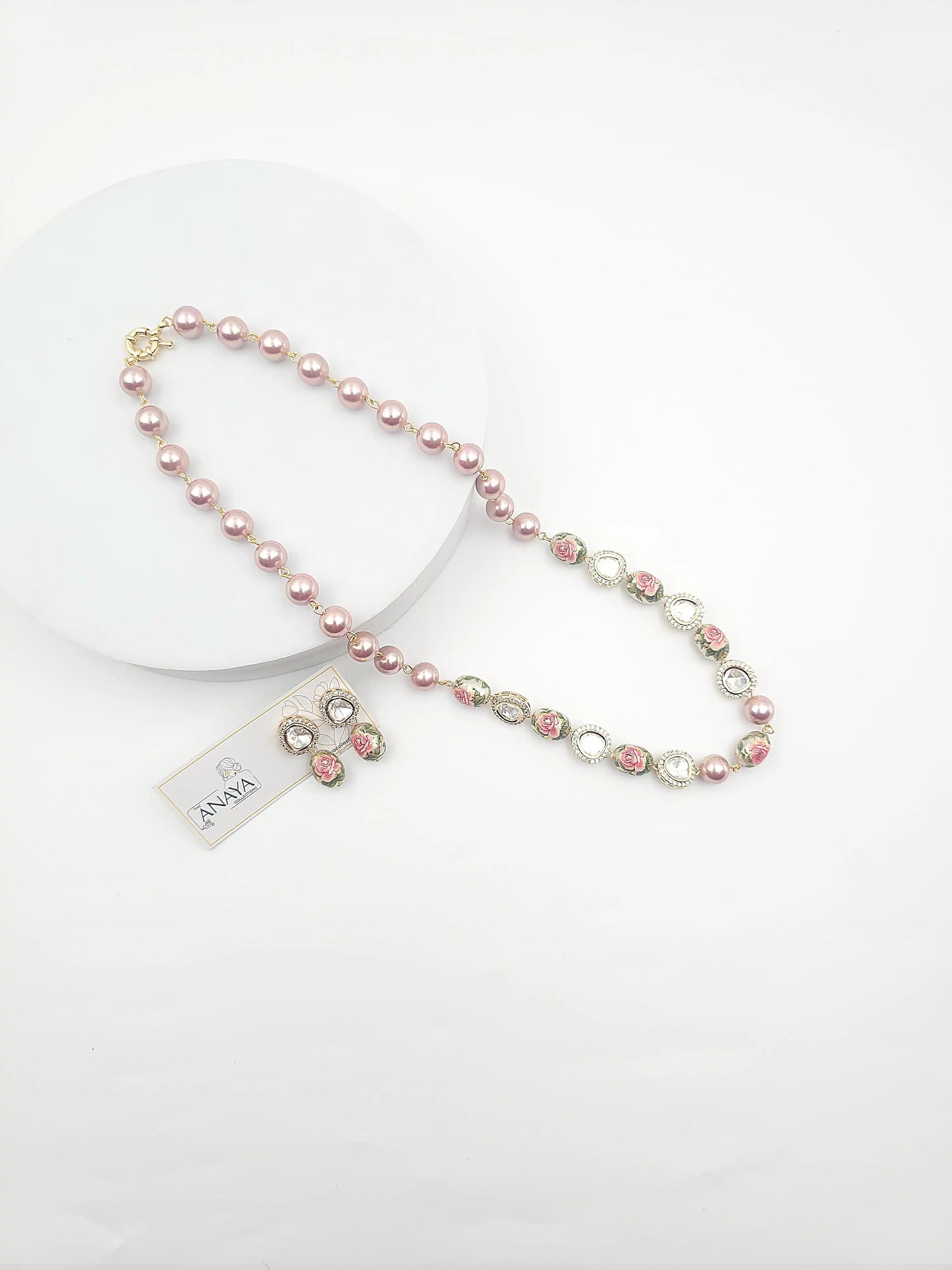 Japanese Decal Floral Elegance Kundan Set