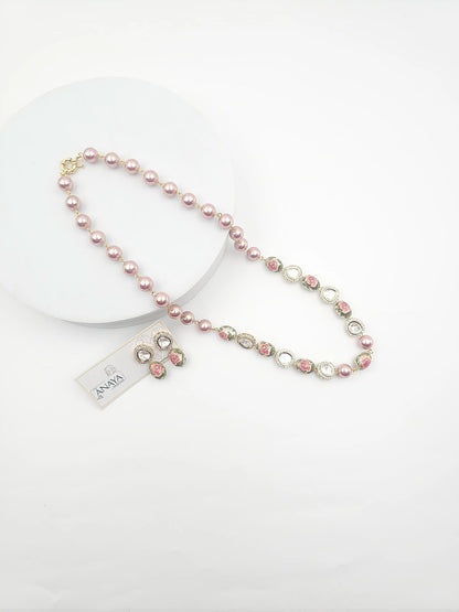 Japanese Decal Floral Elegance Kundan Set