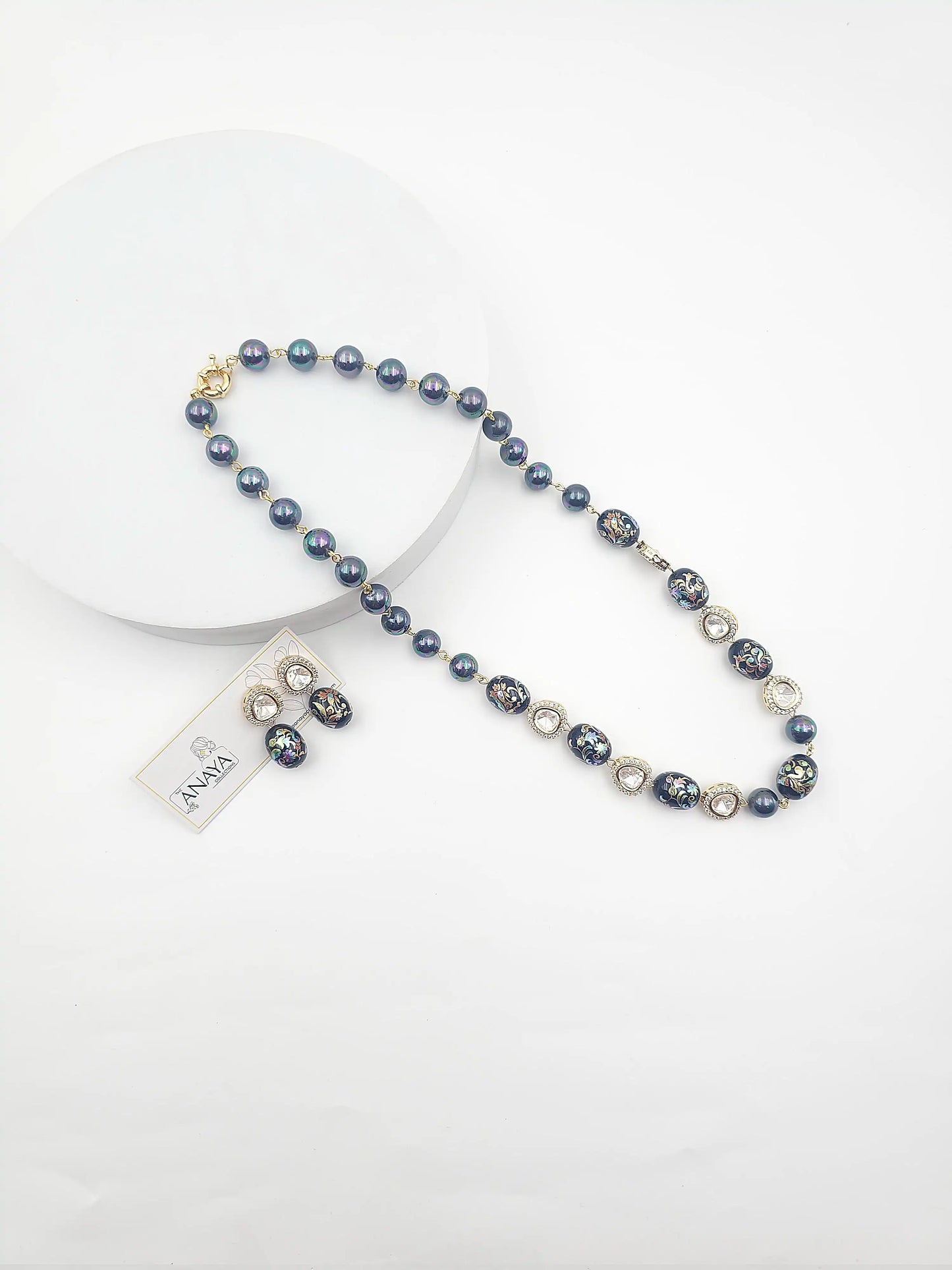 Japanese Decal Floral Elegance Kundan Set