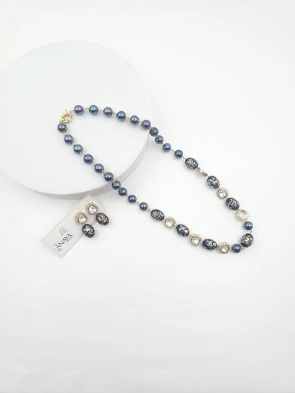 Japanese Decal Floral Elegance Kundan Set