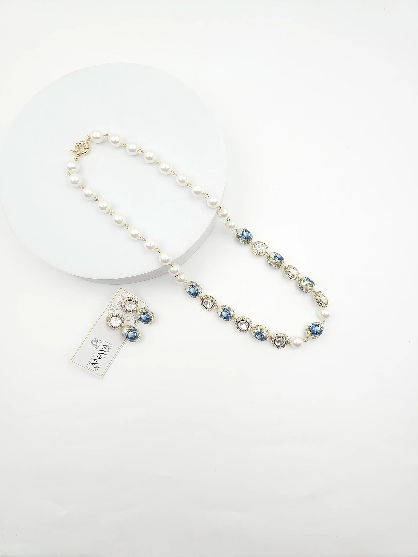 Japanese Decal Floral Elegance Kundan Set