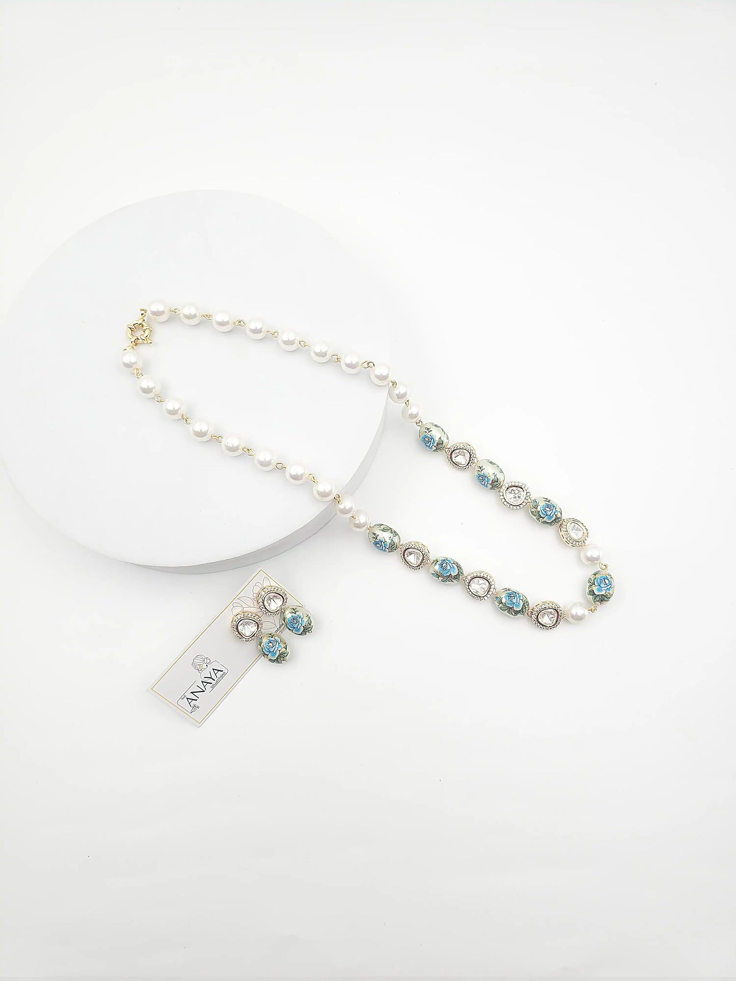 Japanese Decal Floral Elegance Kundan Set