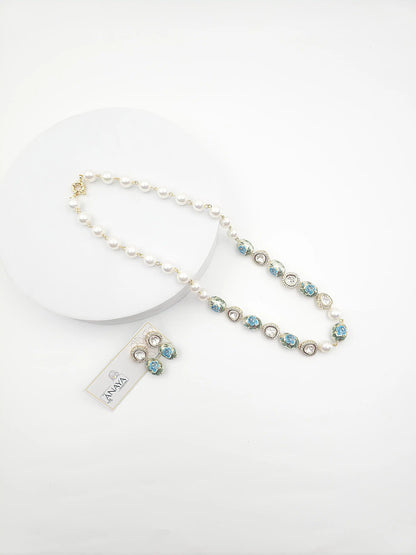 Japanese Decal Floral Elegance Kundan Set