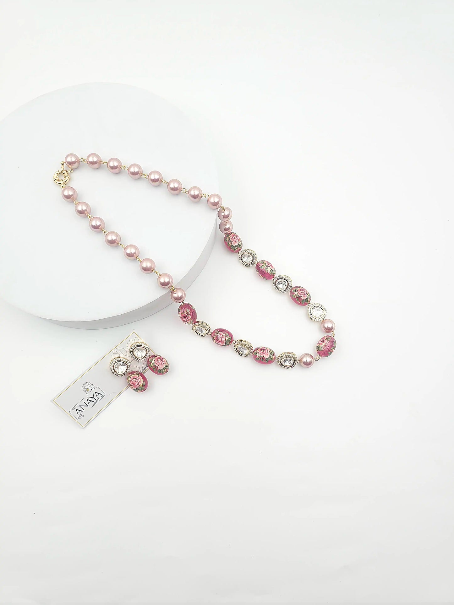 Japanese Decal Floral Elegance Kundan Set