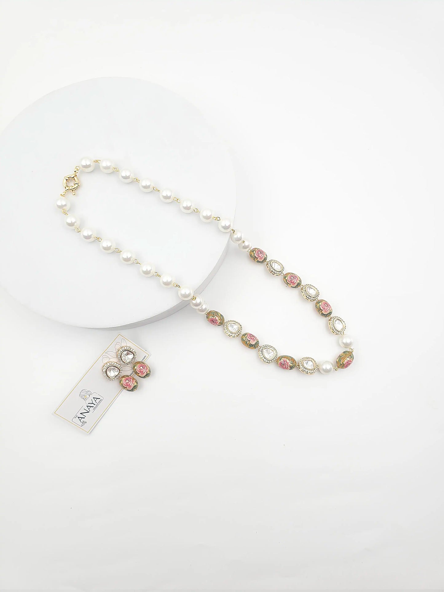 Japanese Decal Floral Elegance Kundan Set