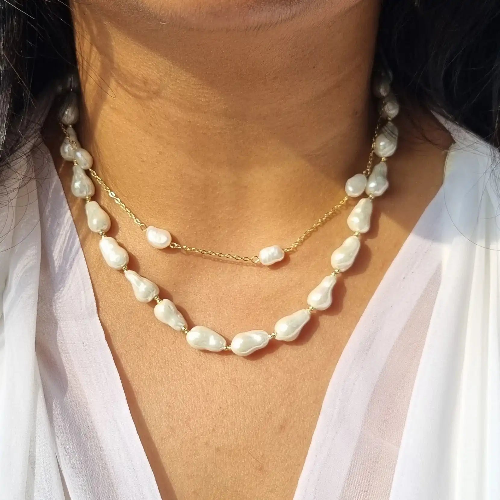Lustrous Layered Freshwater Pearl Necklace