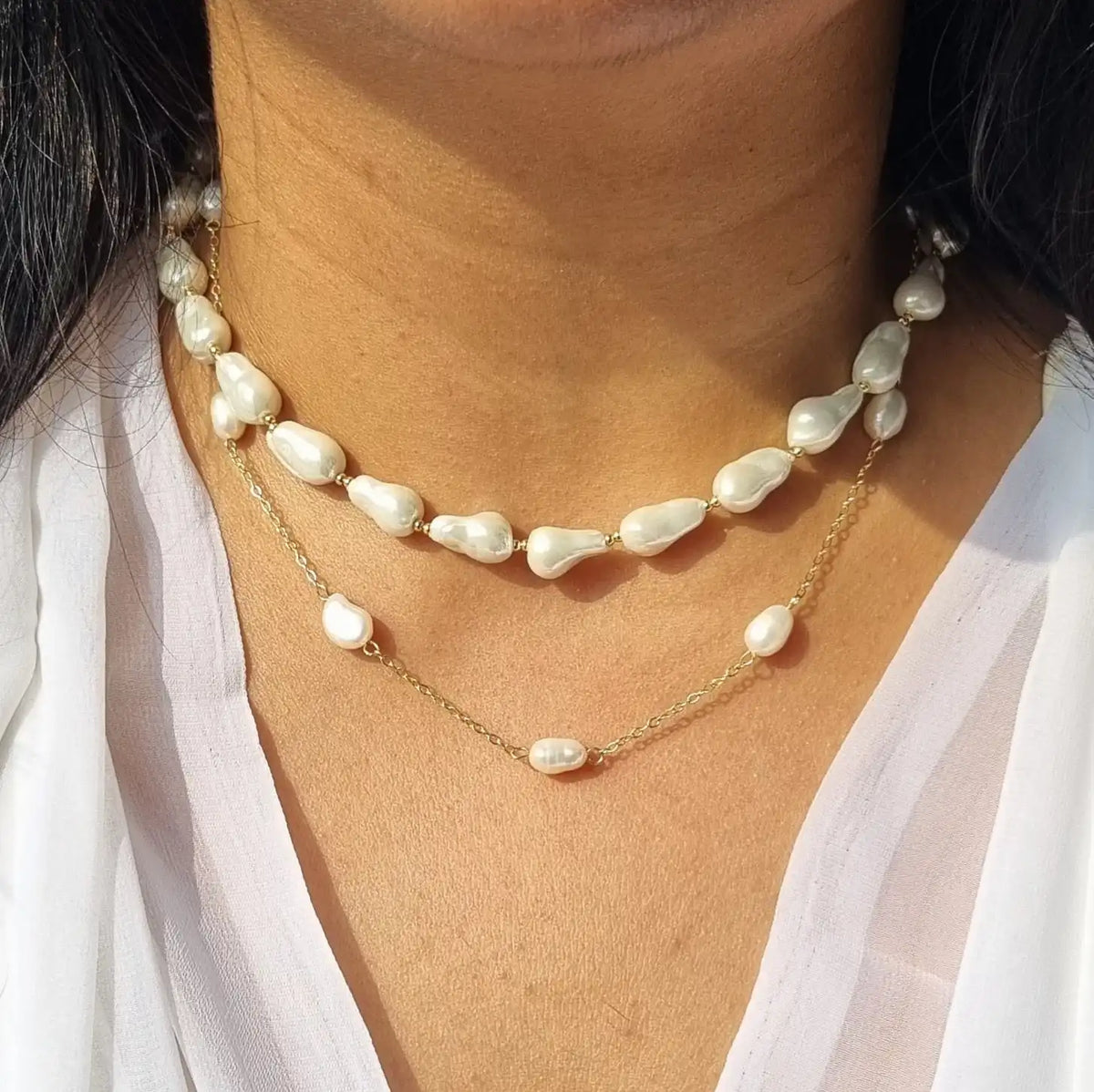 Lustrous Layered Freshwater Pearl Necklace