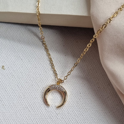 CZ Crescent Moon Chain