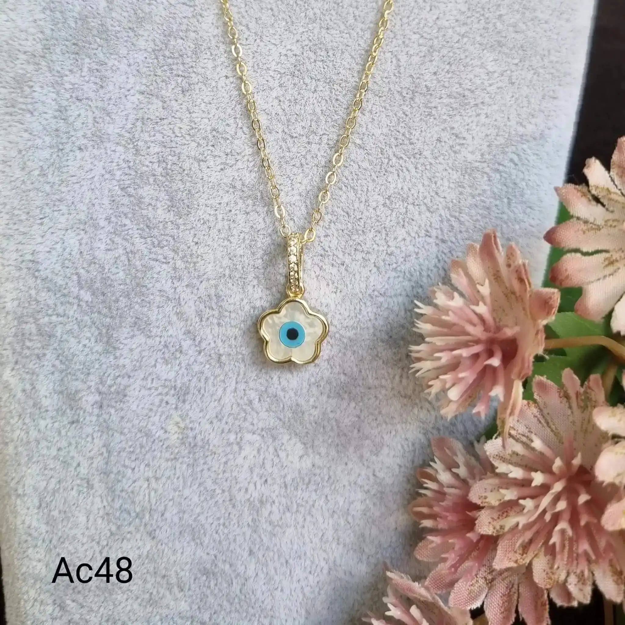MOP Evil Eye Pendant Chain