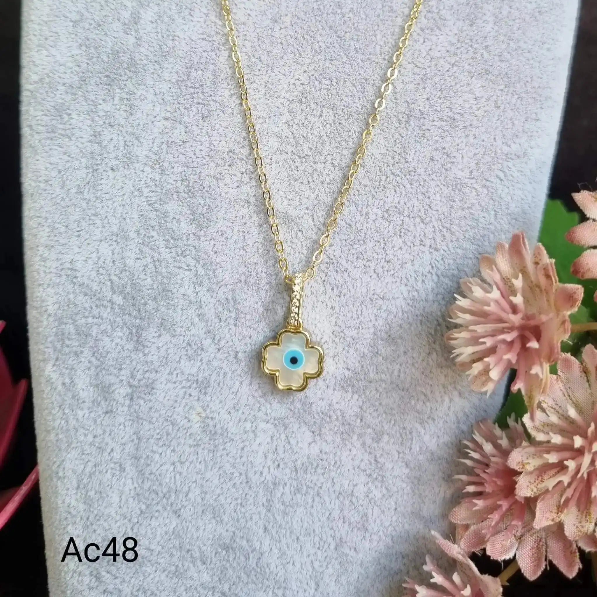 MOP Evil Eye Pendant Chain