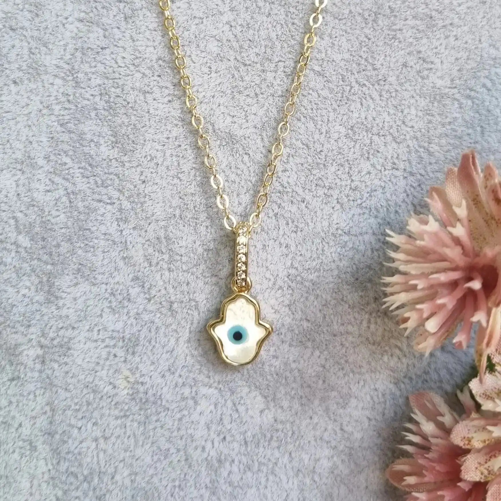 MOP Evil Eye Pendant Chain