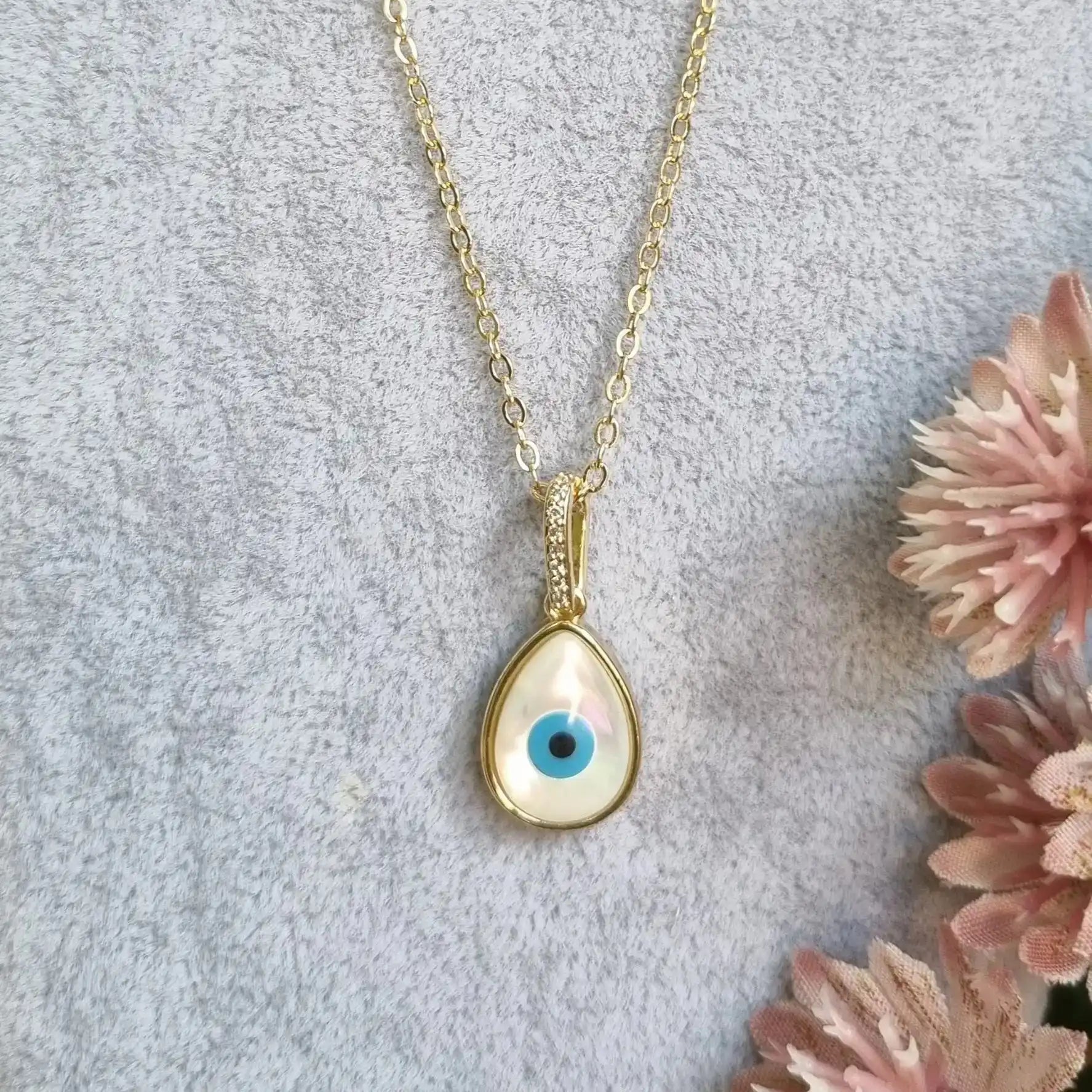 MOP Evil Eye Pendant Chain
