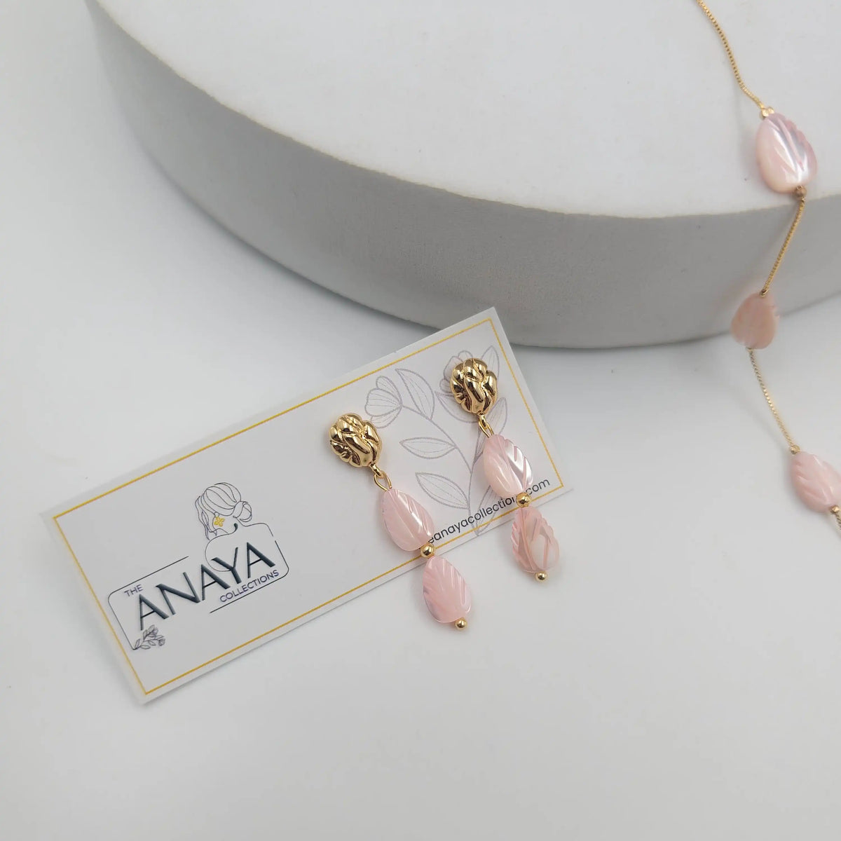 MOP Leaf Dainty Earrings