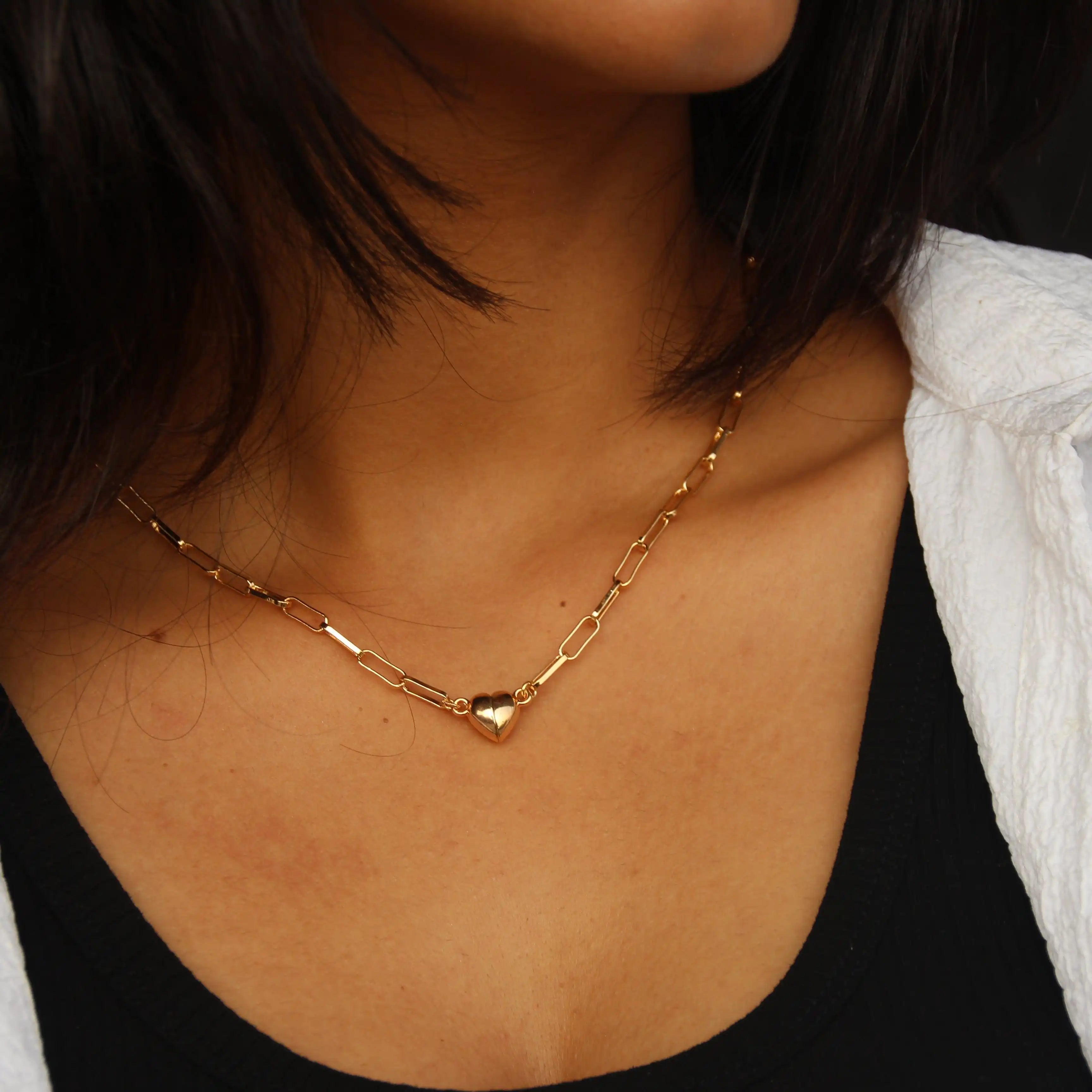Magnetic Heart Pendant Chain