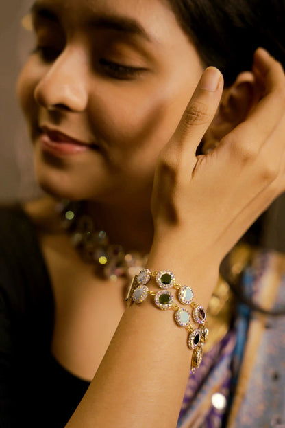 Marcasite Agate Crystal Glow Bracelet